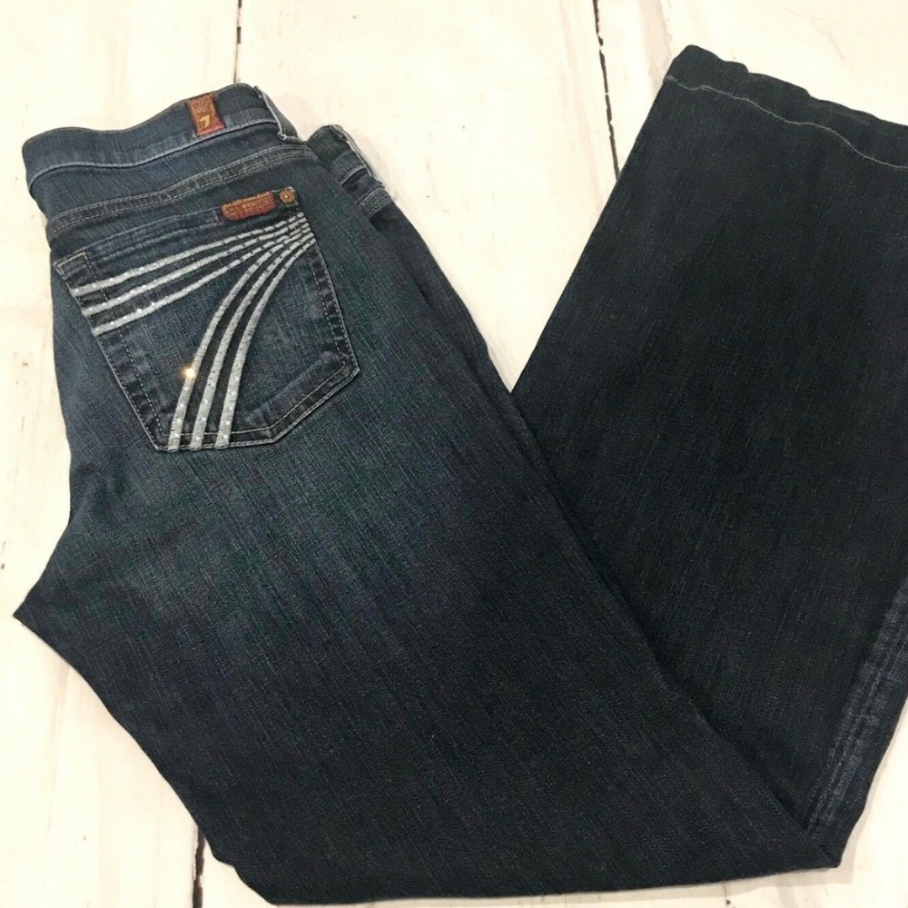 7 For All Mankind Dojo Flare Jeans W/ Rhinestone